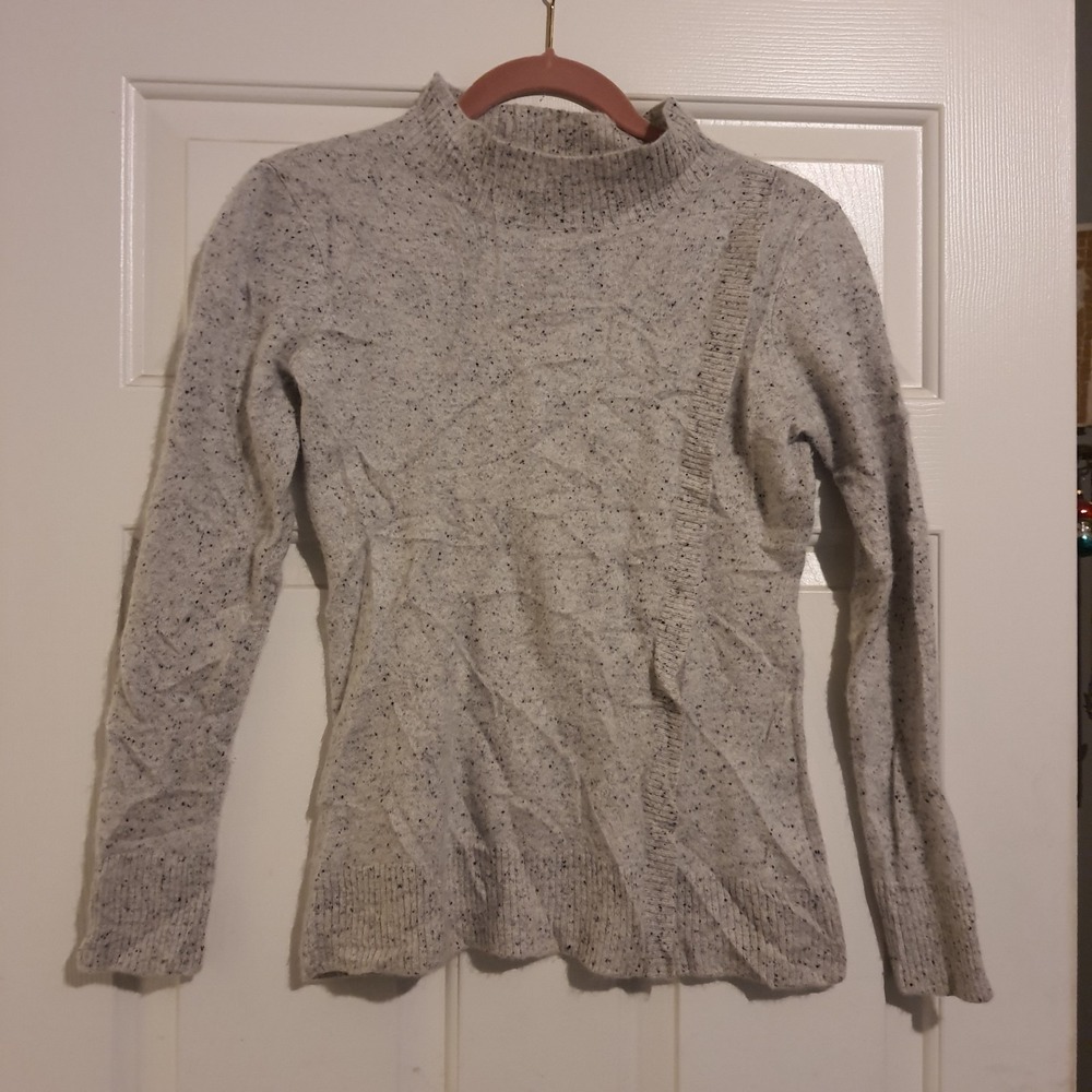 Cashmere Charter Club Luxury Crew Neck Long Sleeve Pullover Sweater Gray Medium